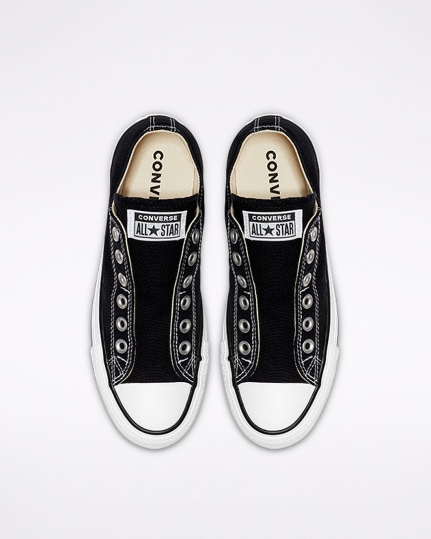 Men's Converse Chuck Taylor All Star Slip On Shoes Black / White / Black | AU 48913G